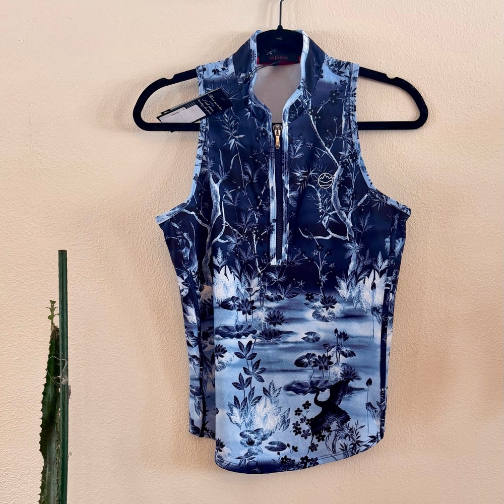 Greyson Navy and White Women's Blouse